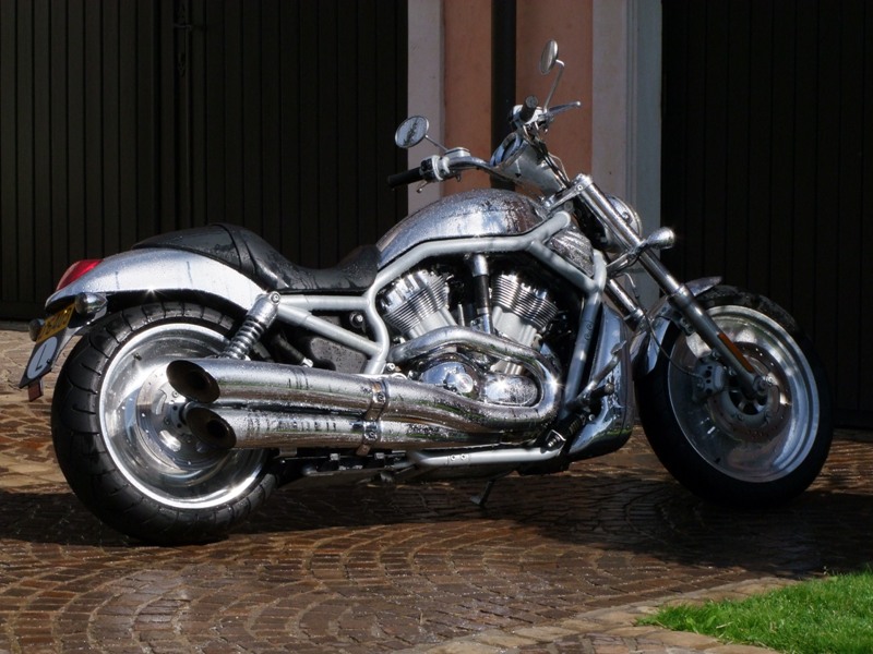 My own Harley, a V-rod all chromed.